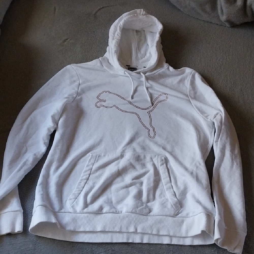 Puma White Pullover Hoodie Size XL